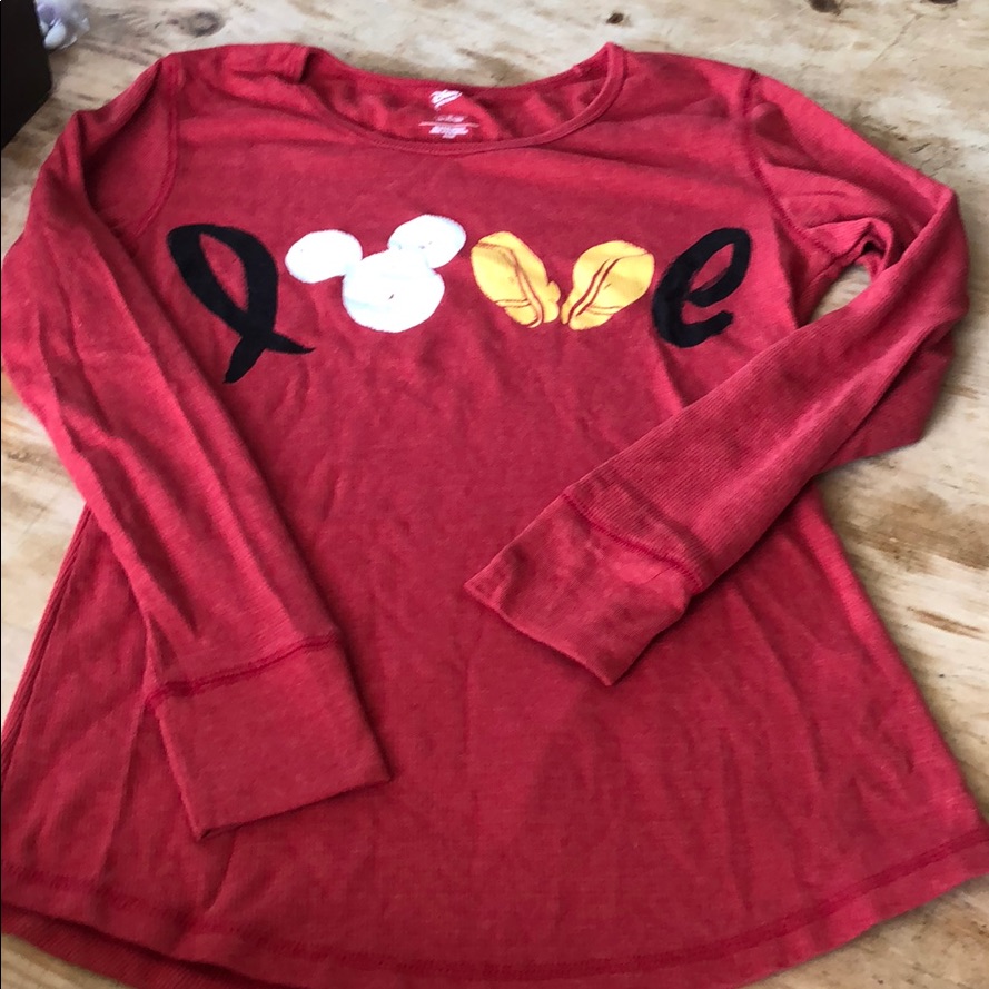 Super Cute Disney Store Red Thermal Top Large